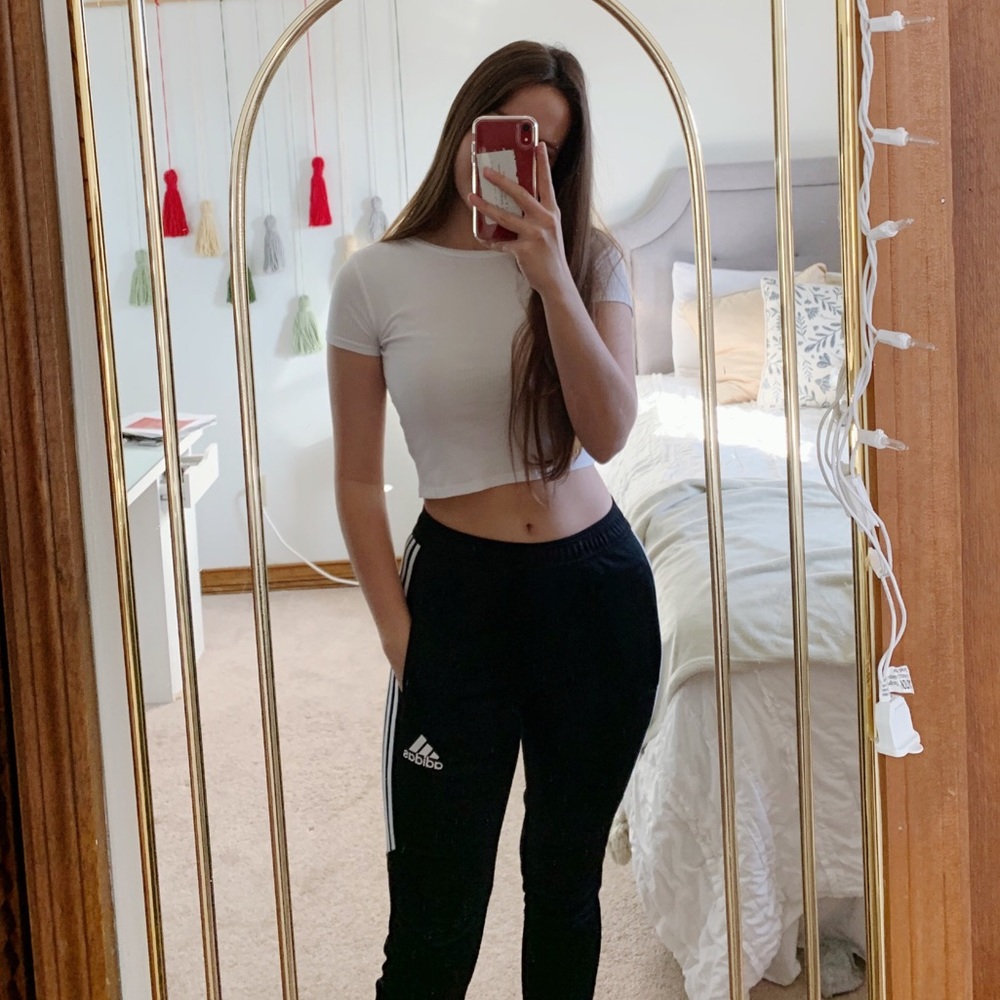 Adidas black track pants